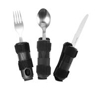 Healeved Couverts Adaptés Anti-tremblements pour Personnes Âgées Ensemble de Vaisselle avec Fourchette Lestée et Couteau à Poignée Ergonomique pour Arthrite et Autonomie