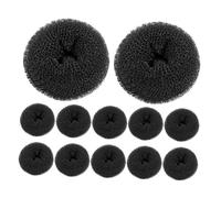 Healeved Créateur de Chignons Donuts 12 Pièces Petit Taille Élastique Noir pour Femmes et Filles Coiffure Élégante Voyage Facile à Porter