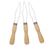 Healeved Crochet à Bouton Poignée en Bois 3pcs Acier Inoxydable Non Déformable Résistant à L'usure Dispositif D'assistance aux Boutons pour Habillement Facile