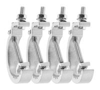 Healeved Crochet de Fixation Lot de 4 Pièces 17mm Large pour Éclairage de Scène en Métal Argenté, Pince Anti-rayures Polyvalente pour Truss et Lumières
