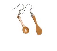 Healeved Crochet D'oreille de Cuillère Miniature Créative en Alliage Léger Portable pour Soirées Dansantes et Banquets, Boucles D'oreilles Amusantes pour Femme Unique et Exquise Couleur