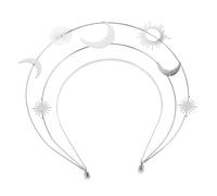 Healeved de Déesse Argentée avec et Lune Bandeau Solaire à Couches Fait Main pour Femme Accessoire Cheveux de Fête et Anniversaire