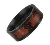 Healeved Décor De Doigt D'homme Tortue Acier Au Titane Doigt Délicat Mariage Clé Mode Bague Délicate Bague Punk Bijoux Bague Homme Anneau Masculin Bague Rétro Bois Coffee