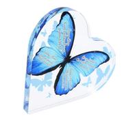 Healeved Décoration en Acrylique de Cœur Bleu pour Mariage et Anniversaire | Ornement Stable pour Tables de Réception, Ambiance Romantique, Présent Souvenir, Usage Bureau ou Salon