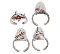 Healeved Décorations de Bijoux pour Élégants Lot de 4 Anneaux pour pour Femmes Et Filles Style Gothique Nail Art Charm