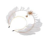 Healeved Diadème Doré de Déesse Égyptienne avec Plumes Accessoire de Costume Halloween et Renaissance pour Mariage et Photoshoots