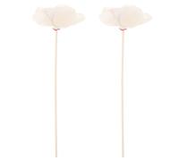 Healeved Diffuseur de Parfum Rotin 2pcs Forme Fleur Beige Bâtons Naturels pour Maison Salon Aromathérapie et Senteurs Relaxantes
