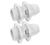 Healeved Douille Ampoule E14 en Plastique Blanc, Adaptateur de Douille Ampoule E14 pour Lampadaire sur Pied et Chandelier, Pièces de Réparation de Lampes Faciles à Installer, Lot de 2