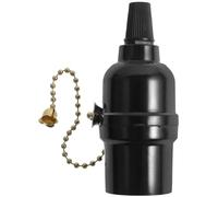 Healeved Douille de Lampe E26 en Bakélite Dorée Chaînette Support Électrique 250V 250W Douille à Tirette pour Plafonnier Vintage Accessoire D’Éclairage Mural Polyvalent pour Intérieur