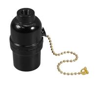 Healeved Douille E27 à Tirette en Bakélite Marron Support de Lampe à Chaînette Accessoire pour Pied de Lampe et Luminaire à Chaînette Remplacement de Douille pour Éclairage Résidentiel