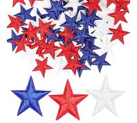 Healeved Écussons Thermocollants Brodés Étoiles, 80 Pièces, 2,9 X 2,9 Cm, Patchs Décoratifs et Réparateurs pour Vêtements, Paquet, Jeans et Accessoires