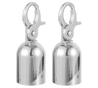 Healeved Embout de Corde en Acier Inoxydable Argenté, Butée Extrémité de Corde Décorative et Polyvalente pour Fixation de Cordons et Barrières de Sécurité