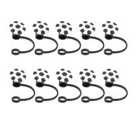 Healeved Embouts de Paille en Silicone Réutilisables 10 Pcs, Bouchons Anti-poussière Étanches, Housse Protectrice pour Pailles, Accessoires pour Boissons en Plein Air, pour Fêtes
