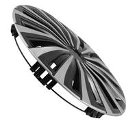 Healeved Enjoliveur Central de Roue 12 Pouces pour Voiture Cache-Moyeu en Plastique Solide Protection Anti-Gravillons Enjoliveurs Décoratifs Argenté et Noir Compatible Jantes Acier