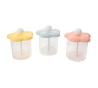 Healeved Ensemble 3 Pièces Mousseur pour Nettoyant Visage Tasse à Piston Moussante Portable en Plastique Jaune, Rose et Bleu Outil pour Shampooing et Gel, Mousse Fine pour Soins