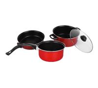 Healeved Ensemble 3 Pièces Ustensiles Cuisine Poêle à Frire Antiadhésive Marmite Casserole à Lait Plastique Fonte Facile à Utiliser pour Cuisson Quotidienne