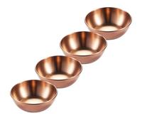 Healeved Ensemble 4 Assiettes à Sauce en Acier Inoxydable Grand Format, Couleur Rose Doré, Plats à Condiments pour Sauces Soja et Vinaigre, Service Maison et Restaurant, Vaisselle Apéritif