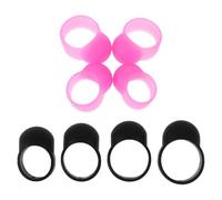 Healeved Ensemble de 8 Protège-doigts en Silicone pour Percussion, Manchons Souples pour Handpan et Drum, Contrôle Précis Bruit, Accessoires de Batteur pour Jeu Prolongé, Couleurs et Noir