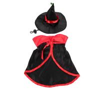 Healeved Ensemble de Costume d'halloween pour Animaux de Compagnie : Cape de Vampire et Chapeau de Sorcier. Déguisement de sorcière pour Cosplay. Costumes de fête pour Chiens et Chats de Petite