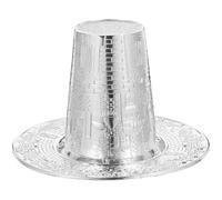 Healeved Ensemble de Coupe Sainte Pâque et Plateau en Métal, Service de Tasse Soucoupe pour Boissons Lors des Fêtes Juives de Sabbat et Pâque