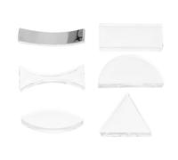 Healeved Ensemble de Lentilles Optiques Acryliques 6 Pièces pour Physique Lentilles Concaves et Convexes, Taille Précise et Portable pour Laboratoire et École
