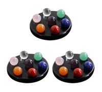 Healeved Ensemble Pierres 7 Chakras Boules Gemmes Reiki Avec Support Hexagramme En Obsidienne Noire Et Plaque Apéritif Sept Étoiles Pour Équilibre Chakra Du Cœur Et Lithothérapie