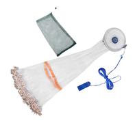 Healeved Épervier à Lancer Américain avec Anneau en Aluminium Filet Monofilament 12 M Semi-Ouverts Épuisette pour Appâts Crevettes et Vairons Filet de Pêche à Main pour Eau Douce et