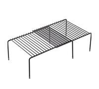 Healeved Étagère Cuisine Extensible en Fer Forgé Noir, Rangement Multifonctionnel sur Pied, Support Empilable et Ajustable, Organisateur de Placard et Plan de Travail Cuisine Compacte