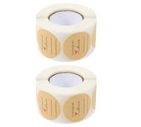 Healeved Étiquettes Autocollantes Rondes en Papier Kraft Brun 2 Pouces - Lot de 2 Rouleaux pour Fermeture Pâtisseries Maison Bocaux et Emballages Autocollants Faits Maison pour Cuisson