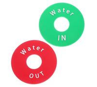 Healeved Étiquettes de Classification pour Vannes D’eau en Plastique, Lot de 2 Panneaux Rouge et Vert, Identification Entrée/sortie pour Seaux à Glace et Valves D’air, Guide de Rappel