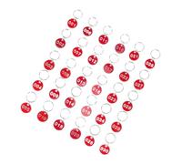 Healeved Étiquettes Numérotées Métalliques Rouges avec Anneaux Robustes pour Porte-clés et Valises Lot de Numéros pour Classement Clés Bagages Hôtels et Organisation