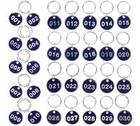 Healeved Étiquettes Numérotées Portables en Aluminium 1-30, Lot de 30 Pièces, Étiquettes Clés d'Identification, Convient pour Atelier et Gestion de Stock