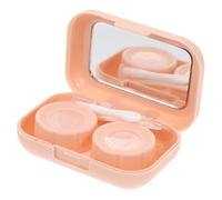 Healeved Étui à Lentilles De Contact Double Compartiment Finition Mate Beige Compact Léger Protection Hygiénique Voyage Usage Quotidien Portable