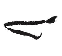 Healeved Extension de Queue de Cheval Tressée Enroulée avec Élastique, Cheveux Synthétiques Doux, Couleur Naturelle Châtain Foncé, Extensions de Cheveux pour Femmes, Coiffure Facile