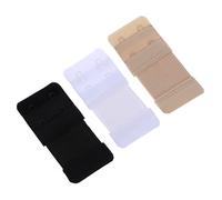 Healeved Extension de Soutien à 2 Crochets 2 Rangées en Coton Élastique et Acier Inoxydable, 3 Pièces Noir, Blanc et Nude, Confortable et Réglable pour Femmes