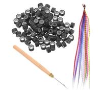 Healeved Extensions de Cheveux Synthétiques à Plumage Colorées 13 Bandes Résistantes à la Chaleur avec Crochet et 100 Anneaux Micro Accessoires pour Fête Cosplay Événements Spéciaux