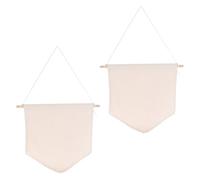 Healeved Fanion à Suspendre pour Chambre D'garçon et Filles en Coton Polyester et Bois Beige, 2pcs, Affichage Unique de Collections et Épingles, Décoration Murale Pratique