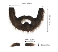 Healeved Fausse Barbe et Sourcils Adhésifs Réalistes pour Costume Halloween et Cosplay Accessoires de Déguisement Pirate et Gentleman Ensemble et Gris Noir