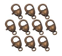 Healeved Fermoir Mousqueton en Alliage Bronze Cœur Lot de 10 Pièces Fermeture Porte-Clés et Accessoires Paquet pour Fabrication Bijoux DIY Colliers Bracelets et Scrapbooking