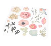 Healeved Feuille de Transfert Thermocollant à Motifs Fleurs et Oiseaux, Autocollants Thermocollants pour Vêtements, Vinyle de Transfert Thermique pour T-shirts, DIY Décoration Textile,