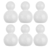 Healeved Figurine Blanc 6 Pièces Bonhomme de Neige en Polystyrène Expansé Modèle Double Boule Portable et Kit de Bricolage DIY Mignon pour Décoration de Noël