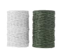 Healeved Fil de Fer Floral Vert 2 Mm X 50 M, 2 Rouleaux, Fil de Fer Fin Recouvert de Papier Rustique pour Loisirs Créatifs, Tiges Flexibles pour Bouquets, Couronnes et Décoration de Fleur