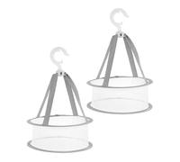 Healeved Filet de Séchage Ventilé pour Pinceaux de Maquillage 2 Pièces en Tissu Léger Blanc, Panier Pliable pour Voyage et Rangement Facile