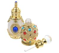 Healeved Flacon De Parfum En Verre Rechargeable Vintage 2 Pièces 15 Ml Mini Flacon De Parfum De Voyage Étanche Utilisation Maison Voiture