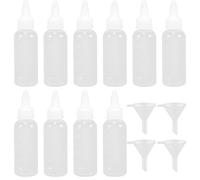 Healeved Flacons de Peinture Transparents 60 Ml, Lot de 14 Set de Set de Pièces 4 Entonnoirs, Bouteilles de Mélange pour Palette à Huile, Stockage Étanche pour Peinture Maquette