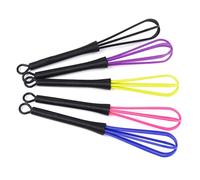 Healeved Fouet Salon Lot de 5 en Plastique Couleur Aléatoire 32 CM pour Coiffeurs Outils de Mélange