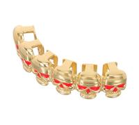 Healeved Grill Dents Hip Hop Punk Crâne Doré Six Dents Uniques Accessoire Costume Party Halloween Rapper