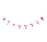 Healeved Guirlande de Drapeaux de Course en Polyester de 7m, Décoration Chic pour Événement Sportif ou Séance Photo, Fanions Pratiques pour Encourager L'équipe