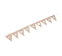 Healeved Guirlande Drapeaux Triangulaires Fanions de de Jute Toile Rustique de 2,8m 9 de Cœur pour Décoration de Fêtes et Bals de Grange