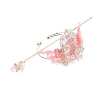 Healeved Han Style Hair Ornament Set Chinese Ancient Tiara and Classic Hairpin Light Hanfu Headwear Elegant Hair Decoration for Festivals Parties